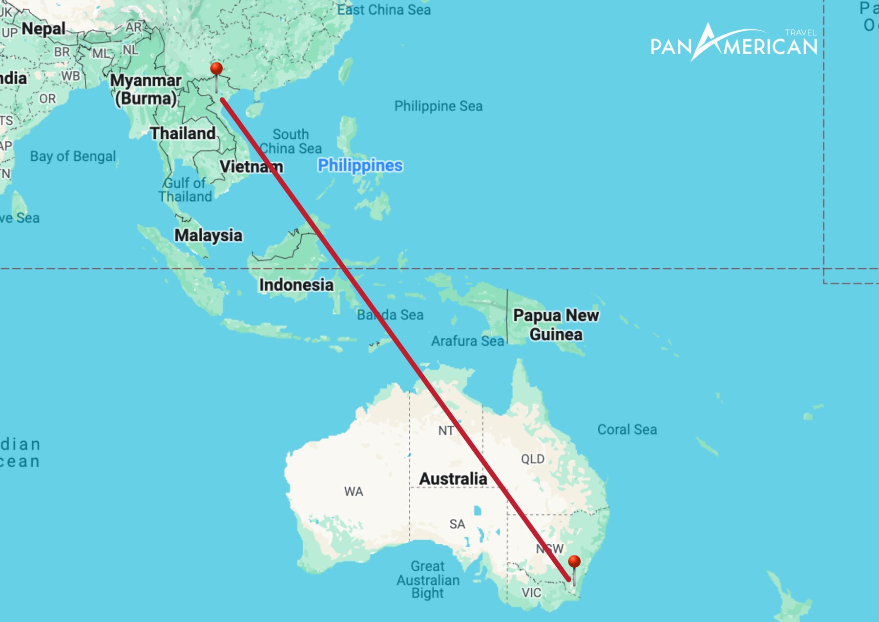 Khoảng cách từ Việt Nam sang Úc bao nhiêu km